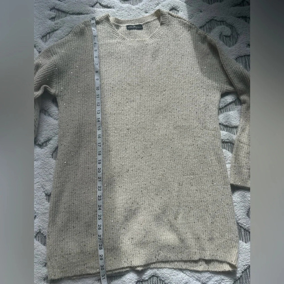 Cream Sequin Tunic Sweater - Picture 5 of 6